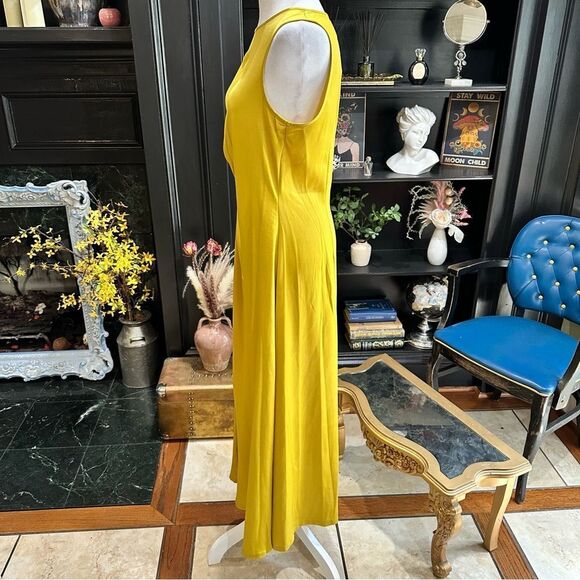 Taylor Golden Yellow A-Line Silky Midi Dress Size 10 NWT - Picture 8 of 13
